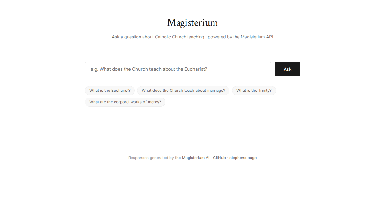 Magisterium MCP Server website