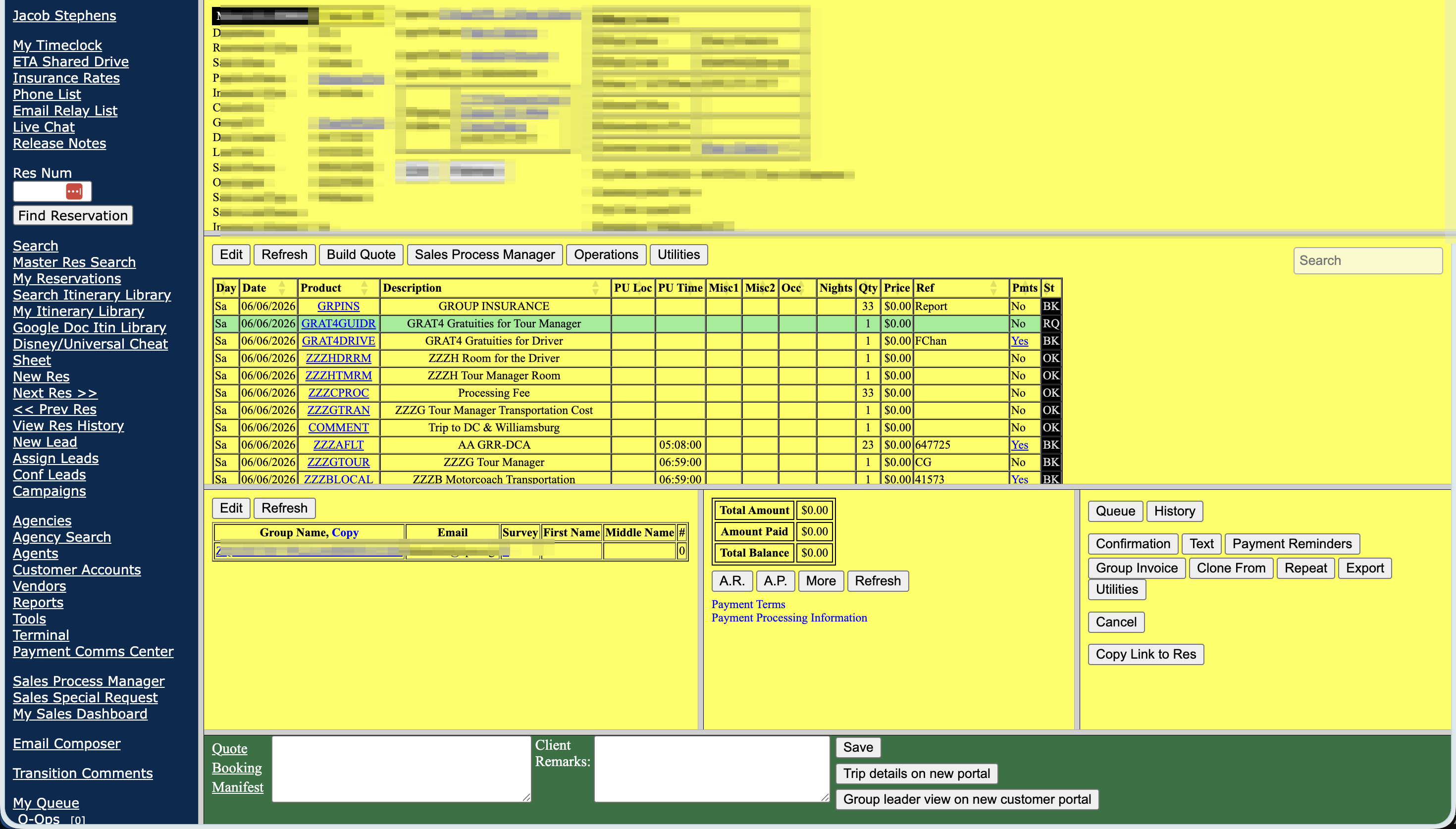 Tourbot reservations and operations platform